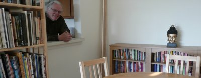 vince in the kitchen dining area