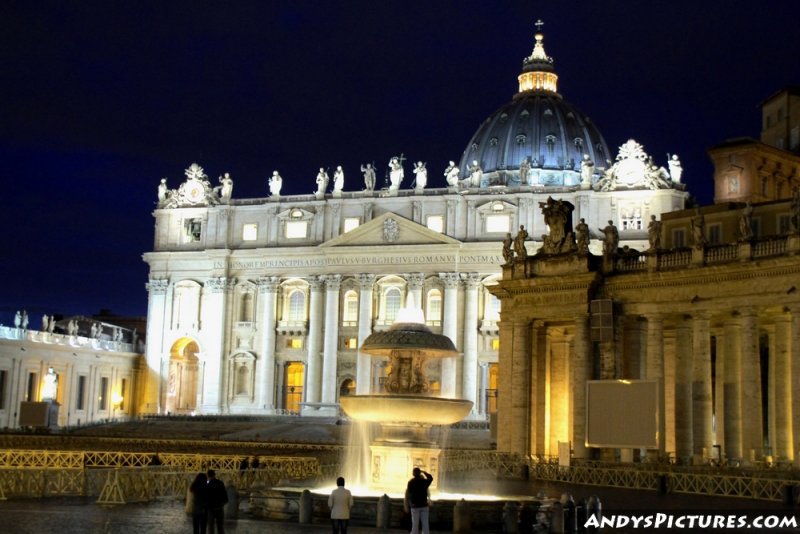 St. Peters Basilica at night