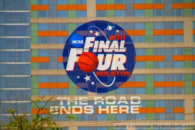 Final Four logo on the downtown Hilton