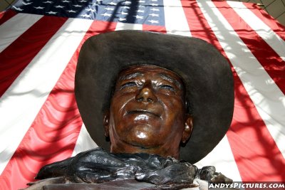 John Wayne statue at his airport in Orange County