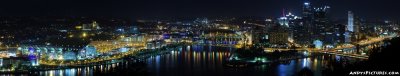 Panoramic of Pittsburgh at night