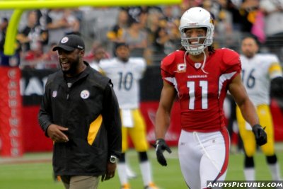 Arizona Cardinals WR Larry Fitzgerald and Pittsburgh Steelers head coach Mike Tomlin