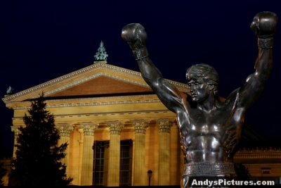 Rocky Statue & Philadelphia Museum of Art at Night