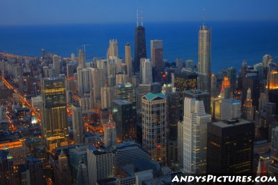 Chicago at Night as seen from the Sears Tower