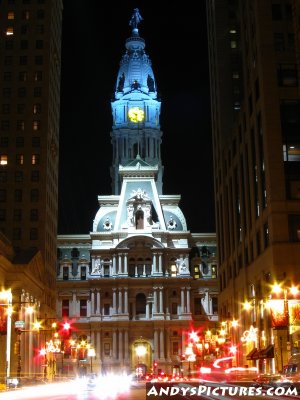 Philadephia's City Hall at Night