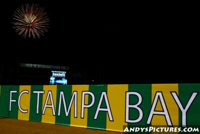 Fireworks after the first FC Tampa Bay Rowdies soccer game