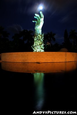 Miami's Holocaust Memorial in the moonlight