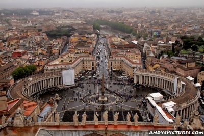 View of Vatican City and Rome from the top of St. Peter's Basilica