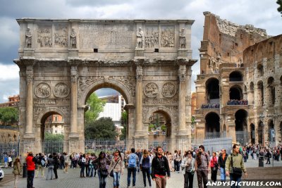 The Arch of Constantine and the Coliseum