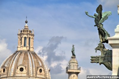 Victor Emmanuel Monument, Trajan's Column and the Church of Holy Name of Mary  - Rome, Italy