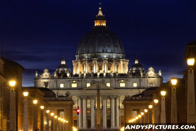 St. Peter's Basilica at Night - Vatican City