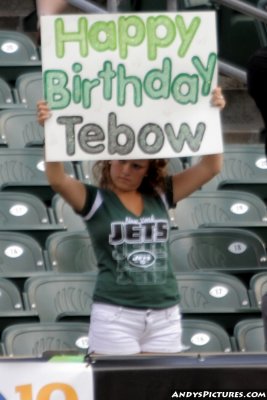 Tebow birthday sign