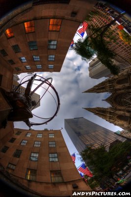 Atlas sculpture and St. Patrick's Church in New York