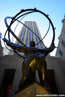 Atlas sculpture and St. Patrick's Church in New York