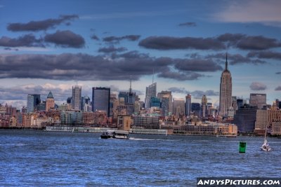 New York City Skyline from Statue of Liberty Ferry