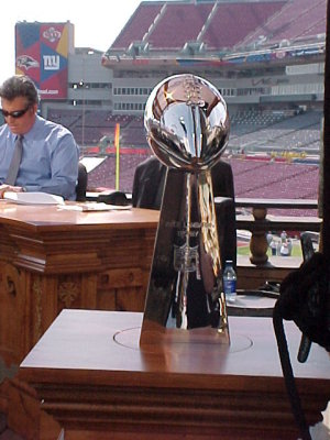 Super Bowl XXXV - Vince Lombardi Trophy and Randy Cross