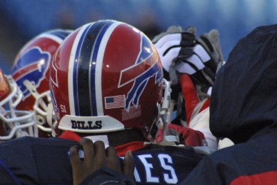Buffalo Bills team huddle