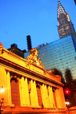 Grand Central Station & the Chrysler Building at night