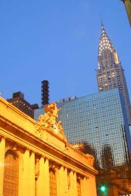 Grand Central Station & the Chrysler Building at night