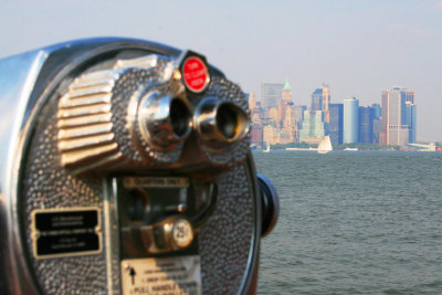 View of New York Skyline from the Statue of Liberty