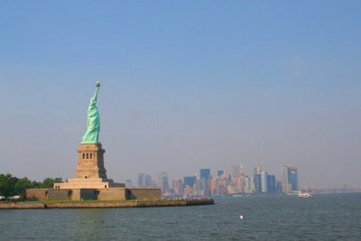 View of New York Skyline from the Statue of Liberty
