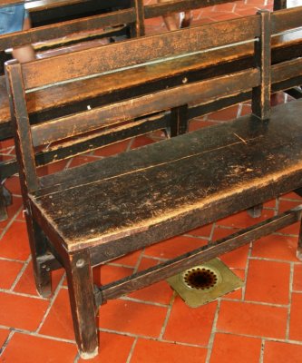 Original bench inside Ellis Island