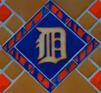 Tile mosaic in front of Comerica Park in Detroit, Michigan.