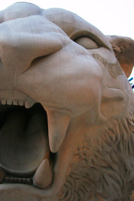 Tiger statue in front of Comerica Park in Detroit, Michigan - home of the Detroit Tigers.