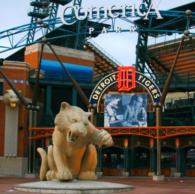 Comerica Park in Detroit, Michigan.