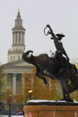 City & County Building & Bronco Buster statue