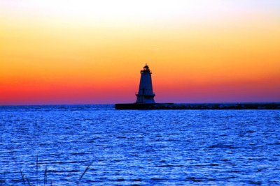 Ludington Lighthouse at sunset