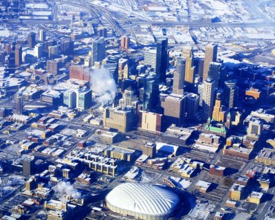 Aerial of downtown Minneapolis, Minnesota