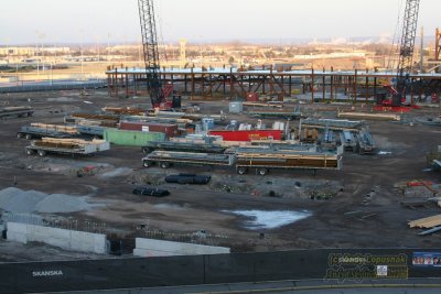 Construction site of the New Meadowlands Stadium and Giants Stadium