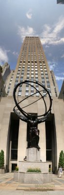 Vertical Panarama of Atlas and Rockefeller Center in NYC