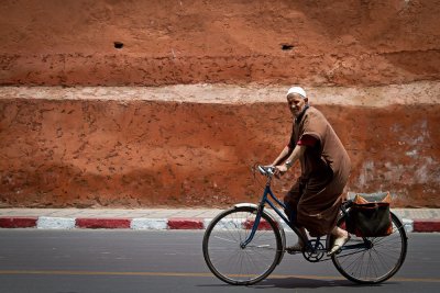 Cycling near Bab Agnaou, Marrakesh