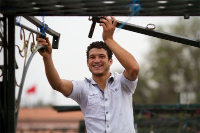 Building the stalls, Jamaa el Fna