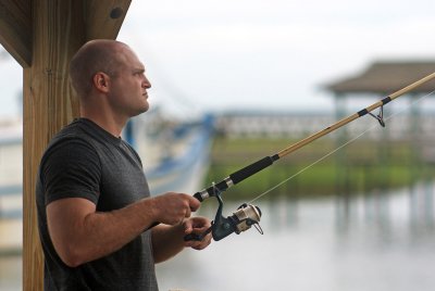 Tim fishing at Shem Creek