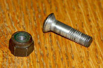 Nut and bolt used on original Derrington steering wheel
