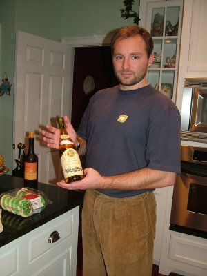 Dan selects a wine for cooking