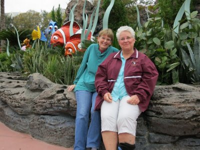 Katy and Cindy with Nemo, Epcot
