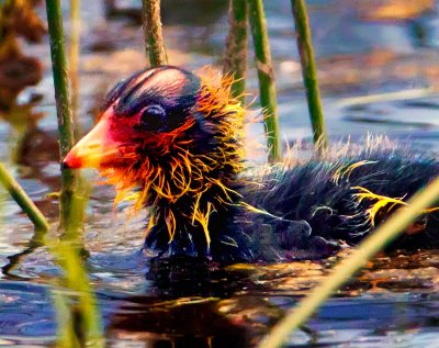 Amercian Coot Chick, Malheur Nat'l Wildlife Refuge, OR