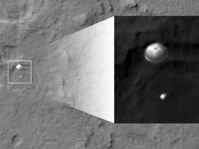 Curiosity Descends to the Martian Surface