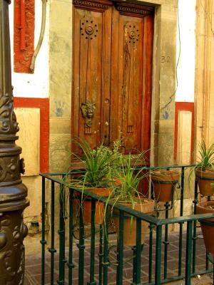 red walls, wooden doors (2)