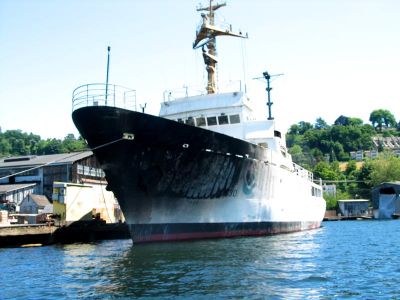 fire damaged NOAA boat