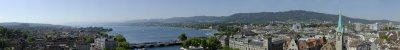 Panorama of Zurich towards the lake