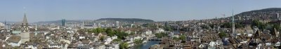 Panorama of Zurich towards the west and north