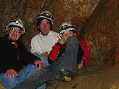 Resting after a hard spelunking climb.