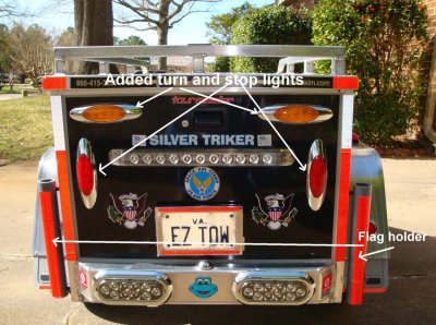 Rear-showing additional lights