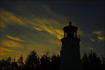 Sunrise Over the Lighthouse Near Reedsport