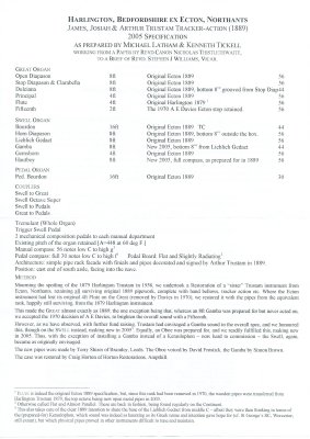 Trustam 1889 Renovation Specification from 2005